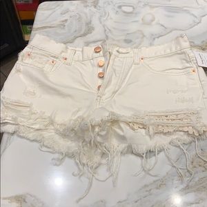 Free People white Jean shorts
